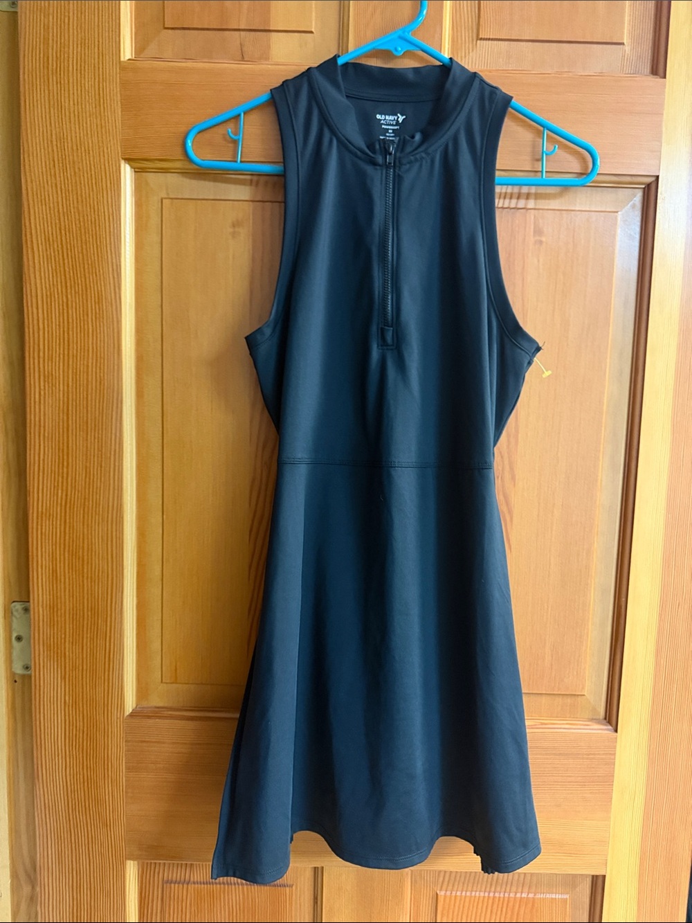 Old Navy Black Sleeveless Zip-Front A-Line Mini Dress